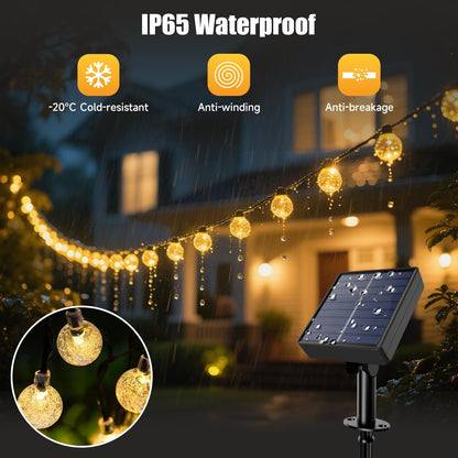 35 FT Solar Globe String Lights – 60 LED Outdoor Waterproof Patio & Garden Lights (Warm White / Bright White / RGB)