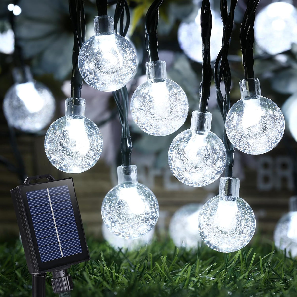 35 FT Solar Globe String Lights – 60 LED Outdoor Waterproof Patio & Garden Lights (Warm White / Bright White / RGB)
