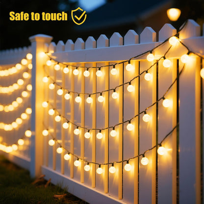 35 FT Solar Globe String Lights – 60 LED Outdoor Waterproof Patio & Garden Lights (Warm White / Bright White / RGB)
