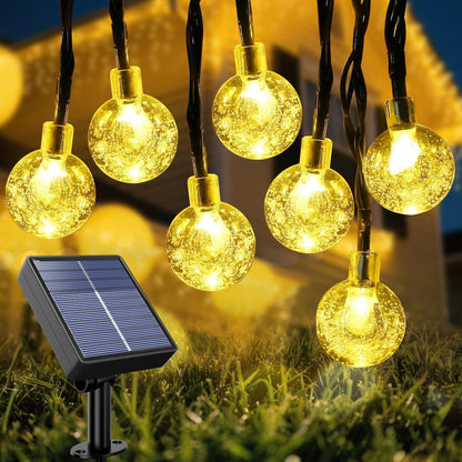 35 FT Solar Globe String Lights – 60 LED Outdoor Waterproof Patio & Garden Lights (Warm White / Bright White / RGB)