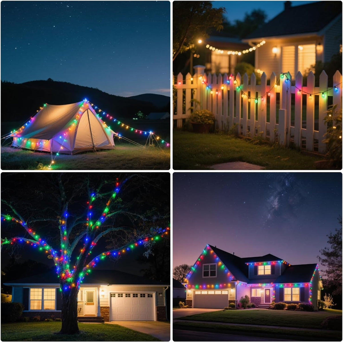 35 FT Solar Globe String Lights – 60 LED Outdoor Waterproof Patio & Garden Lights (Warm White / Bright White / RGB)