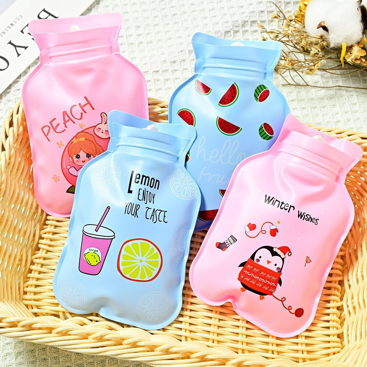 Pvc Pearlescent Small Hot Water Bottle New Model Mini Water-Filled Hot Water Hand Warmer Cartoon Hot Water Hand Warmer Warm Baby Warmer - image 3