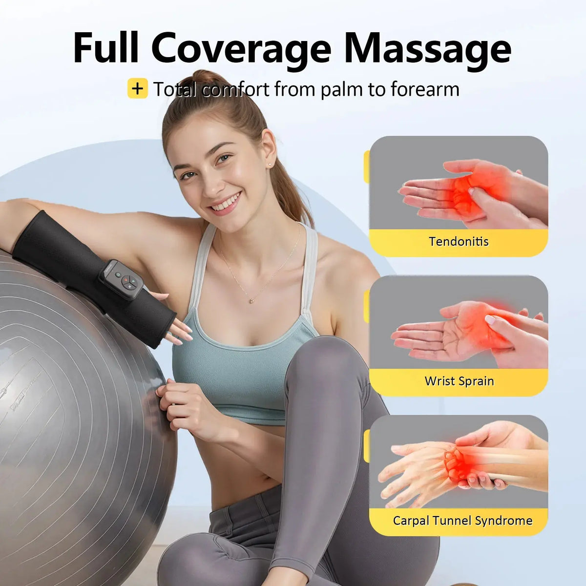 Portable Air Compression Wrist Massager with Heat