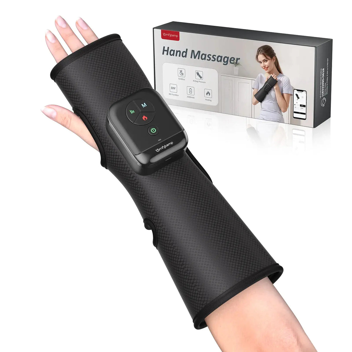 Portable Air Compression Wrist Massager with Heat