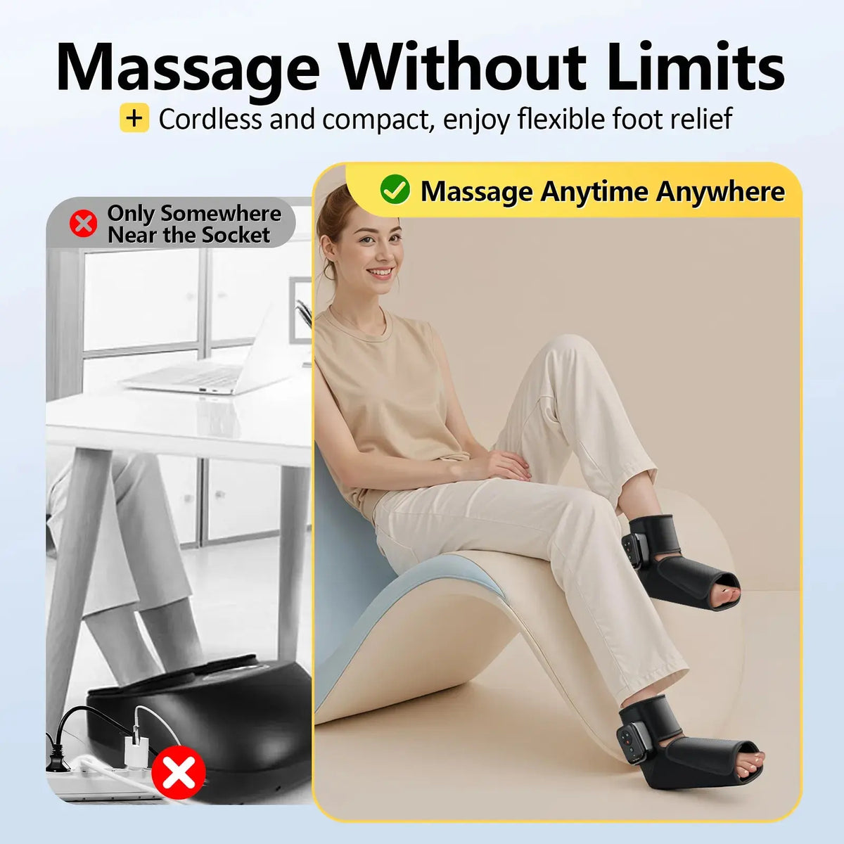 Portable Air Compression Foot Massager with Heat