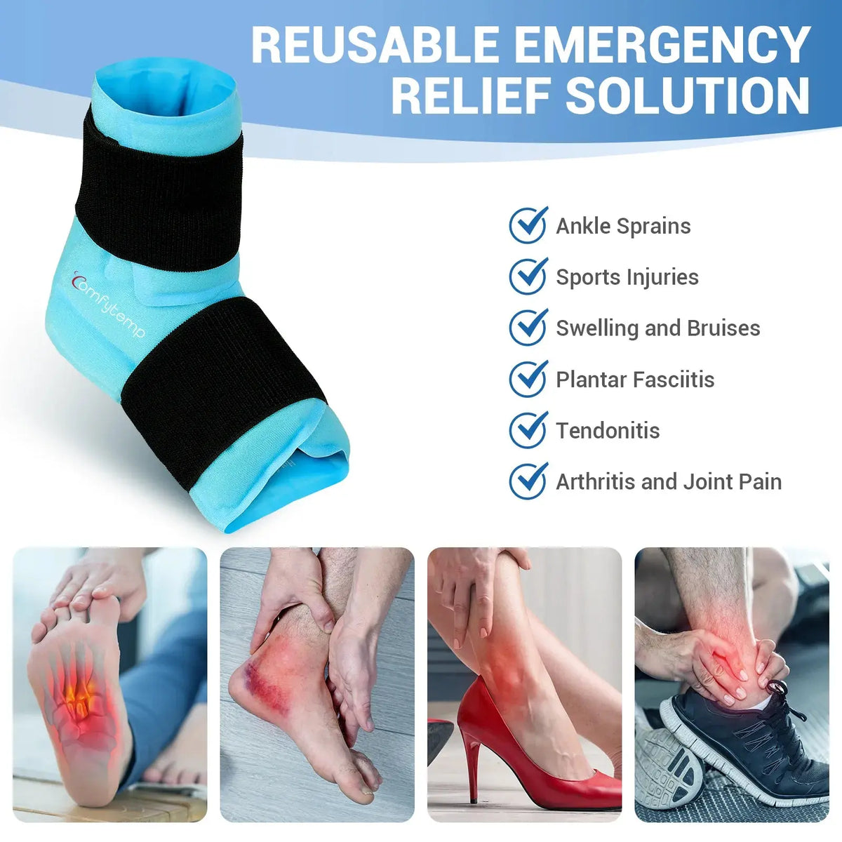 Hot and Cold Gel Pack Wrap For Foot