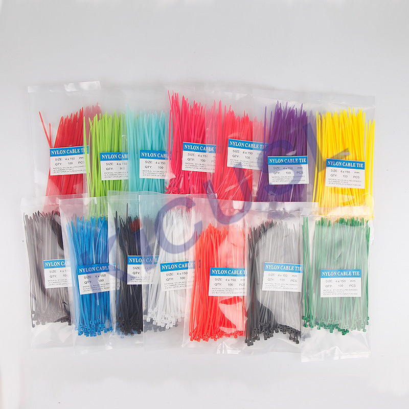 Factory direct spot wholesale heat-resistant plastic cable tie with self-locking packing belt 3x 150 nylon cable tie - image 1