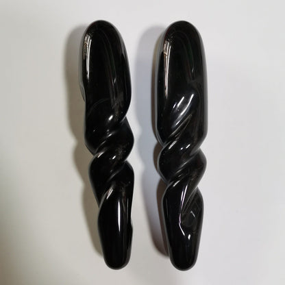 Natural Obsidian Polished Massage Stick For Acupressure And Point Stimulation
