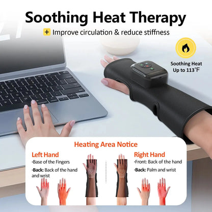 Portable Air Compression Wrist Massager with Heat