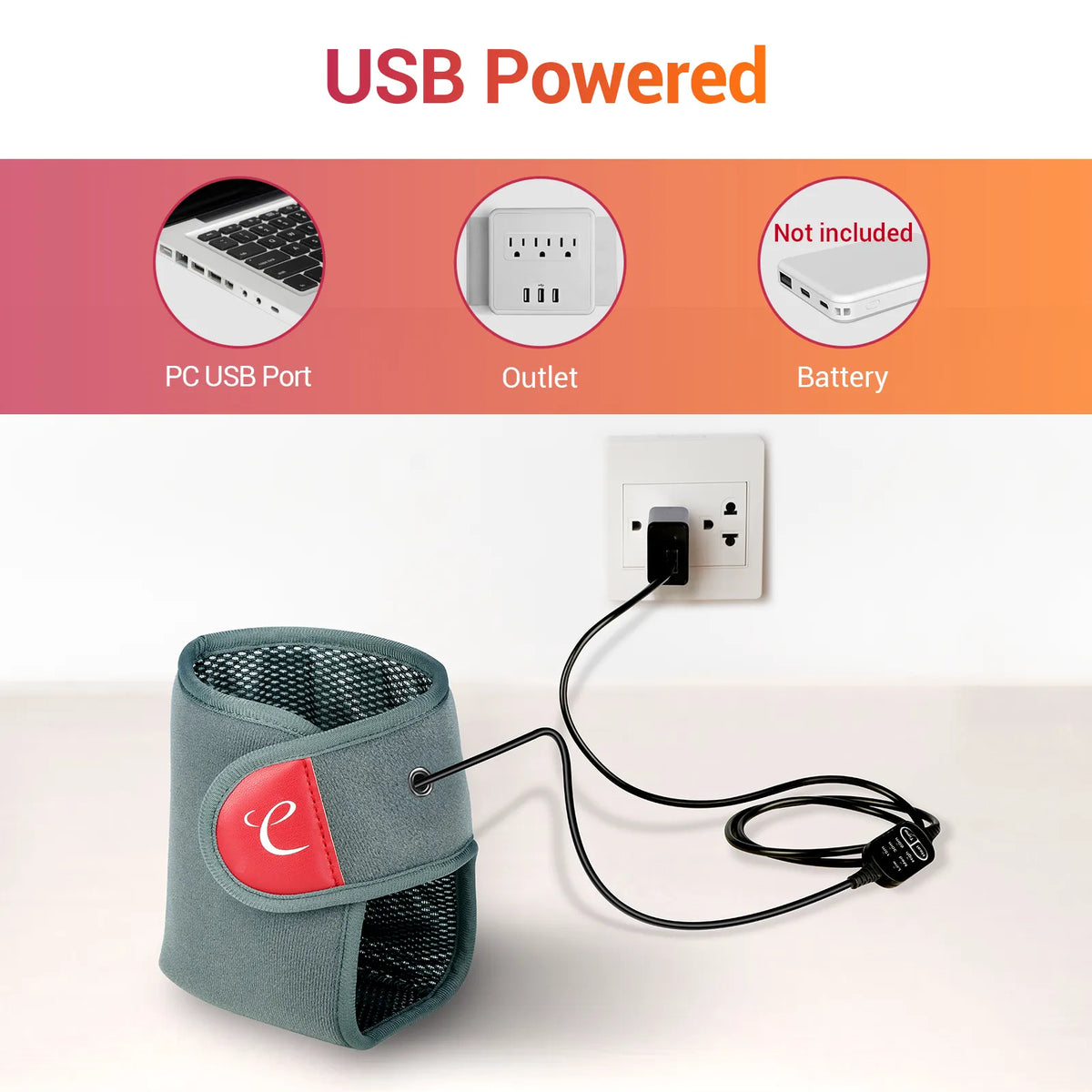 USB Wearable Heating Pad for Ankle and Feet
