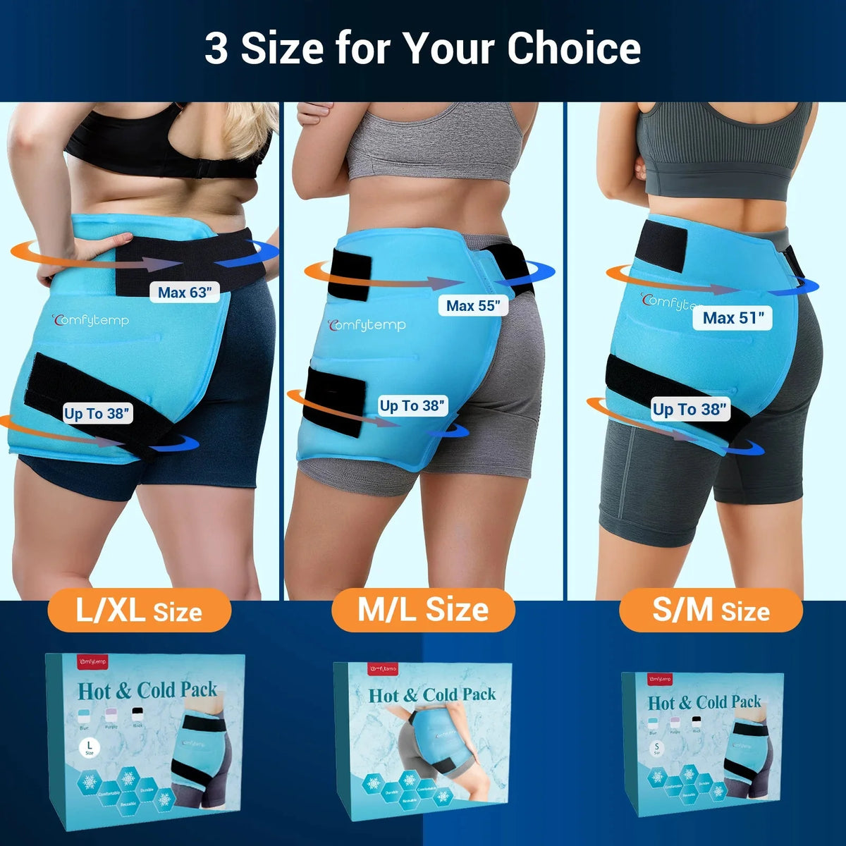 Hot and Cold Gel Pack Wrap For Hip