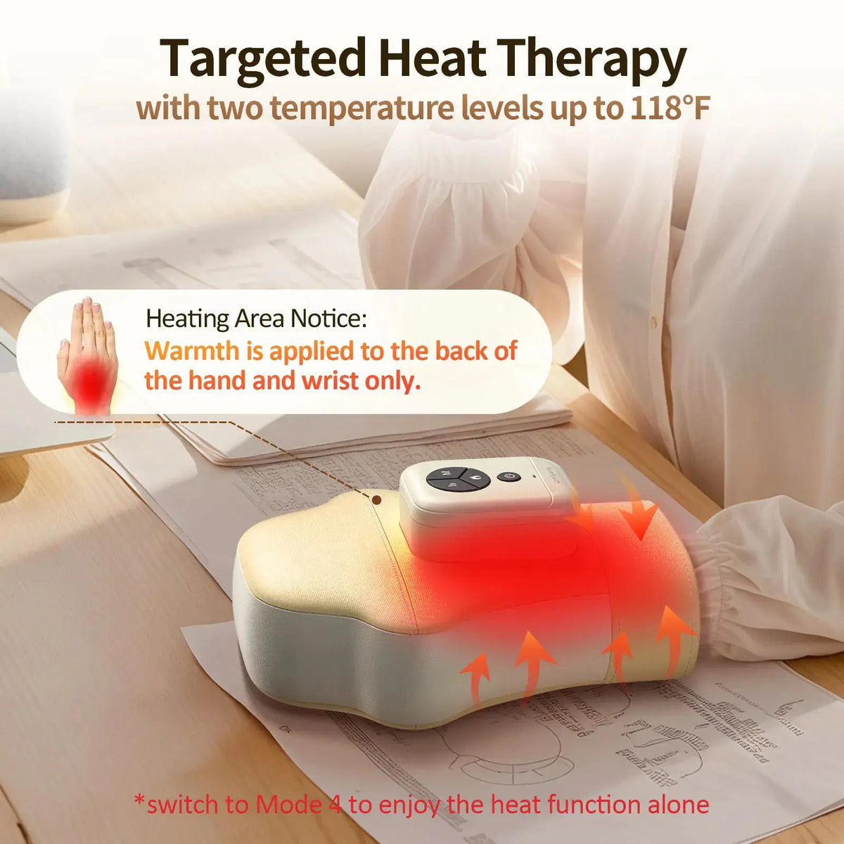 Portable Air Compression Hand Massager with Heat