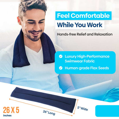 Microwavable Neck Heat and Ice Wrap, 26"x5", High Performance Fabric