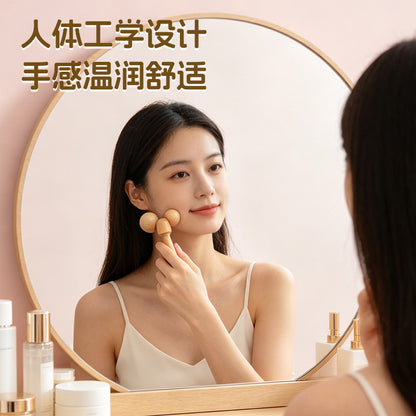 Cross-Border New Model Roller Massager Portable Wooden Facial Massager Double-Head Massager Home Relaxation Tool Wholesale - image 3