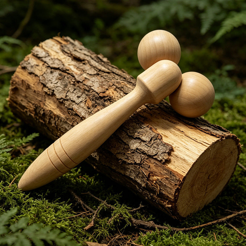 Cross-Border New Model Roller Massager Portable Wooden Facial Massager Double-Head Massager Home Relaxation Tool Wholesale - image 4