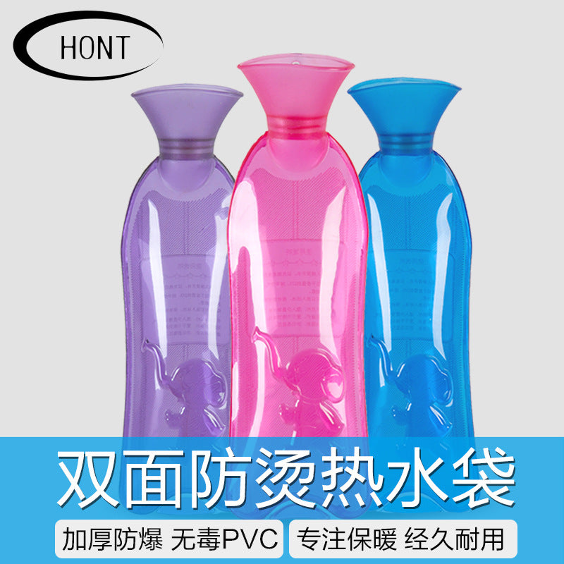 HONT Hongte Thickened PVC Water Injection Hot Water Bag Long Cute Water Filling Warm Water Bag Explosion-proof Hand Warmer Waist Warmer - image 1