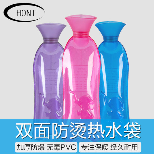 HONT Hongte Thickened PVC Water Injection Hot Water Bag Long Cute Water Filling Warm Water Bag Explosion-proof Hand Warmer Waist Warmer - image 1