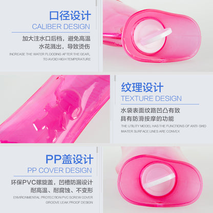 HONT Hongte Thickened PVC Water Injection Hot Water Bag Long Cute Water Filling Warm Water Bag Explosion-proof Hand Warmer Waist Warmer - image 3