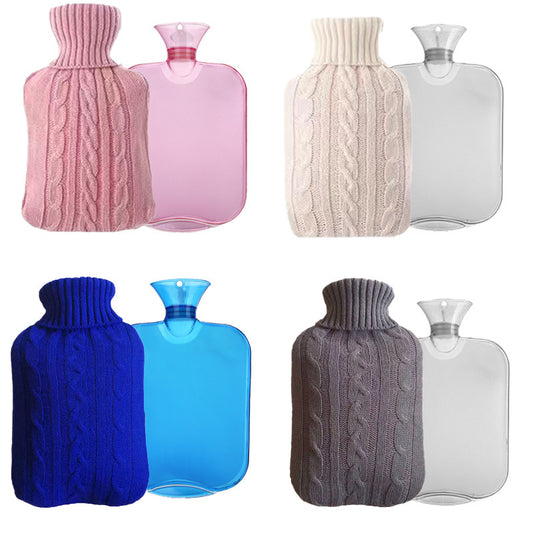 Factory direct 2000ml classic PVC water injection hot water bag explosion-proof thickened transparent warm water bag hand warmer - image 1
