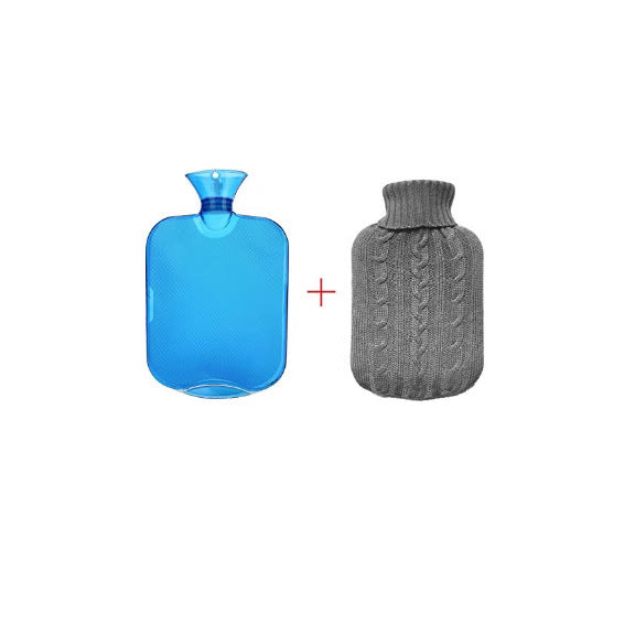Factory direct 2000ml classic PVC water injection hot water bag explosion-proof thickened transparent warm water bag hand warmer - image 3