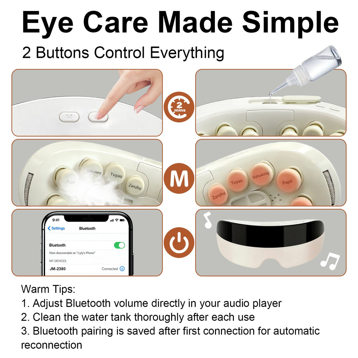 Eye Massager With Heat-Bluetooth Music Smart Eye Mask For Relax Eye Reduce…