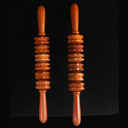 Wholesale Manual Massage Fitness Roller Wooden Chicken Wing Wood Straight Roller Massager Health Care Meridian Shoulder and Neck Roller Type - image 2