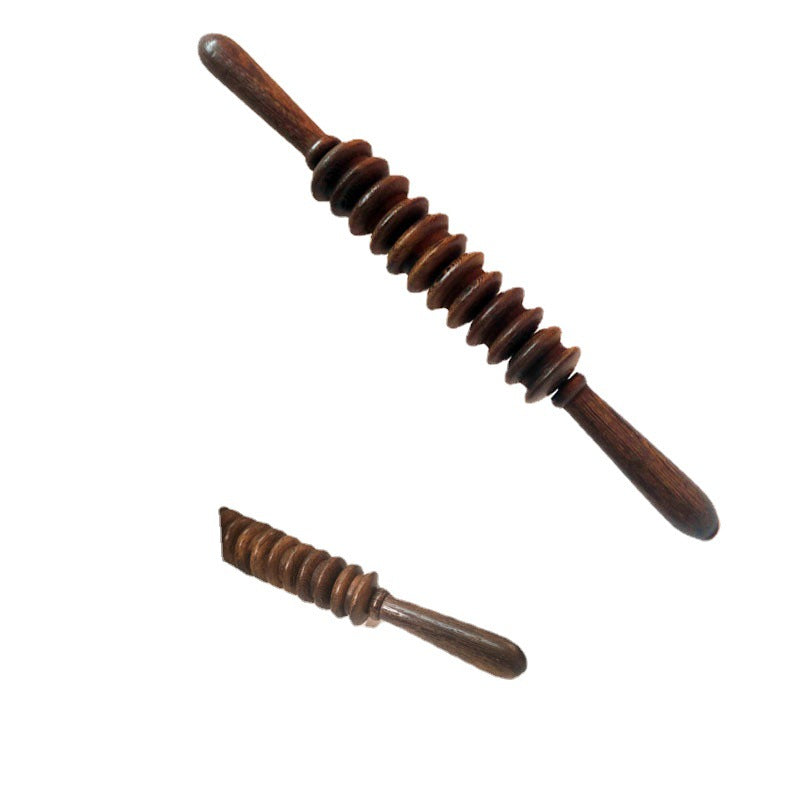Wholesale Manual Massage Fitness Roller Wooden Chicken Wing Wood Straight Roller Massager Health Care Meridian Shoulder and Neck Roller Type - image 4