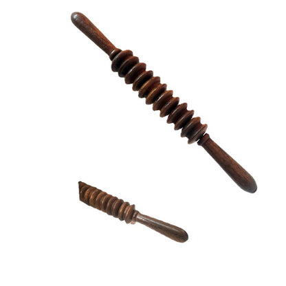 Wholesale Manual Massage Fitness Roller Wooden Chicken Wing Wood Straight Roller Massager Health Care Meridian Shoulder and Neck Roller Type - image 4