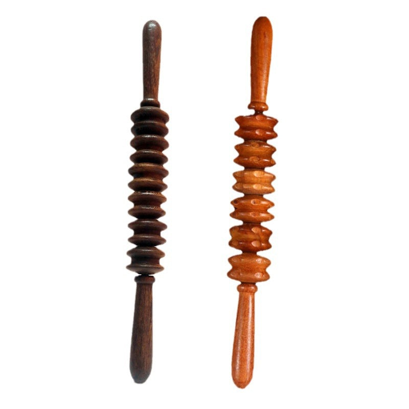 Wholesale Manual Massage Fitness Roller Wooden Chicken Wing Wood Straight Roller Massager Health Care Meridian Shoulder and Neck Roller Type - image 5