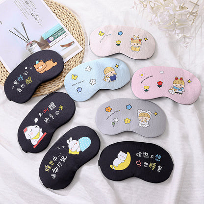New 3d cute sleeping eye mask sleeping shading eye mask cartoon ice bag hot and cold double compress eye mask in stock wholesale - image 2