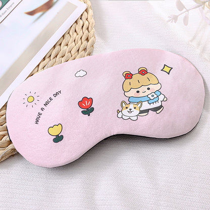 New 3d cute sleeping eye mask sleeping shading eye mask cartoon ice bag hot and cold double compress eye mask in stock wholesale - image 3