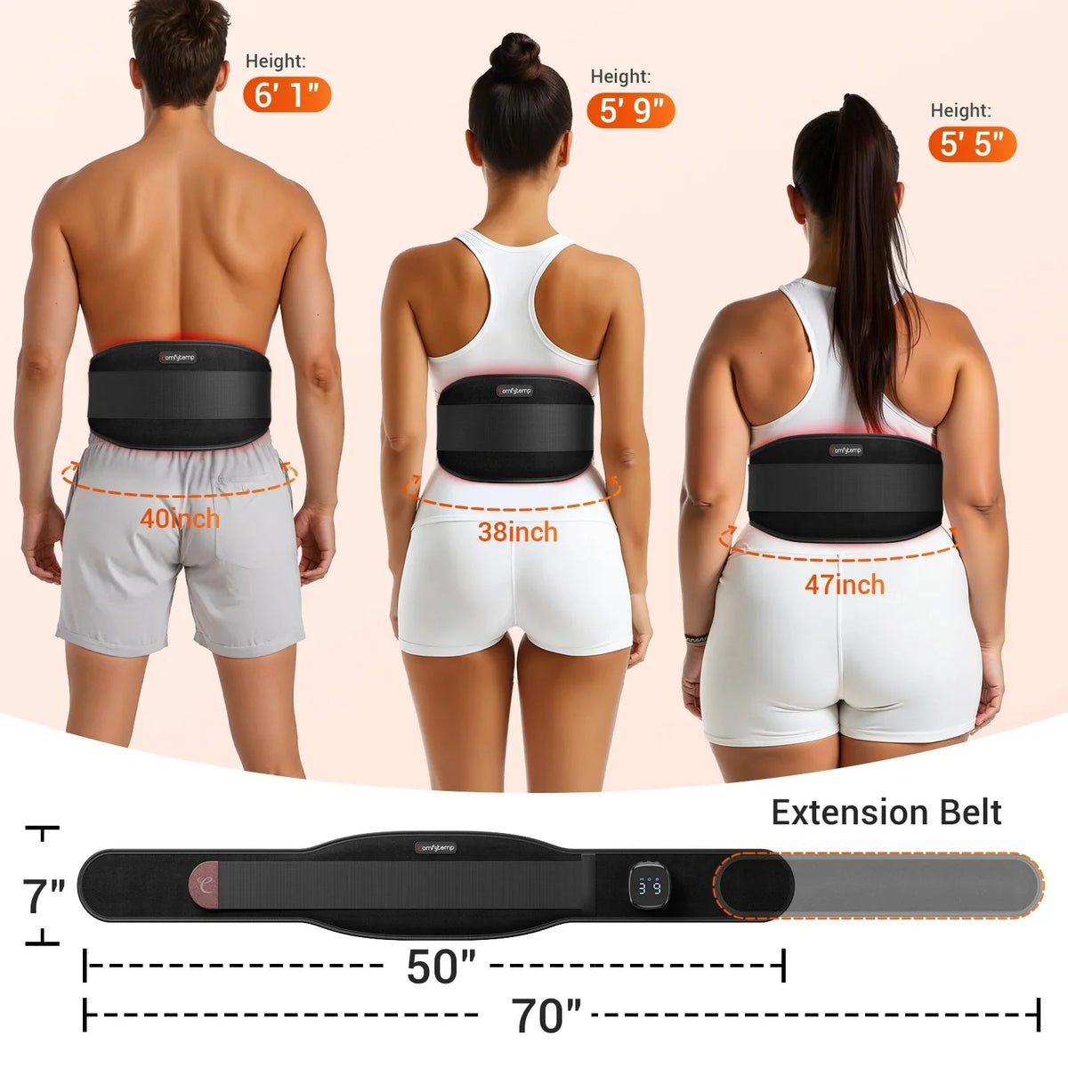 Red Light Therapy Massage Belt with Vibration 660nm & 850nm