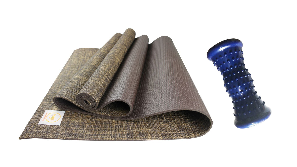 Jute Premium ECO Fitness, pilates, Yoga Mat + Foot Massager - 7.5 X 17.5 cm