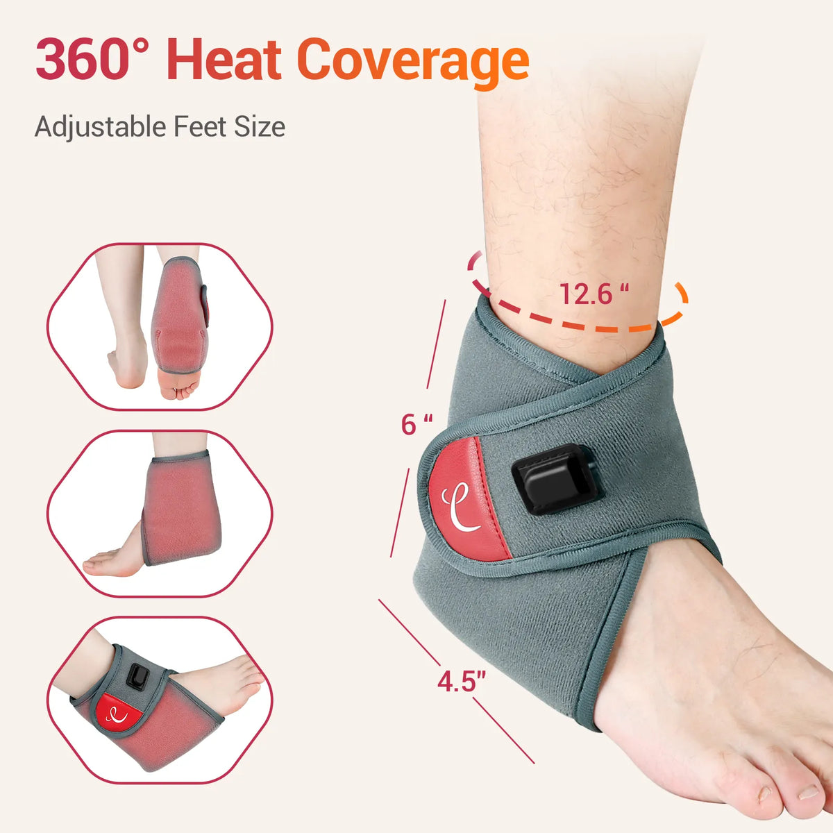 USB Wearable Heating Pad for Ankle and Feet