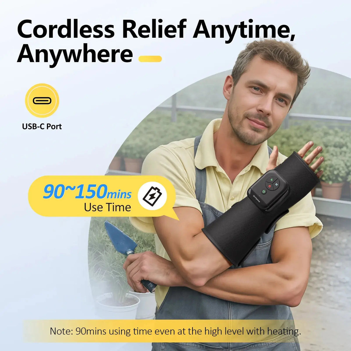 Portable Air Compression Wrist Massager with Heat