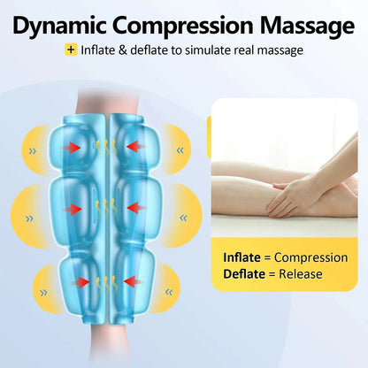 Portable Air Compression Calf Massager with Heat, 2Pack
