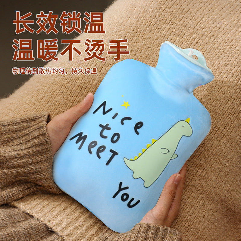 Hot Water Bottle Filled with Water, Old-Fashioned Thickened Hot Compress Plush Warm Hand Warmer, Cute Belly Warmer, Explosion-Proof Hot Water Bottle Wholesale - image 1