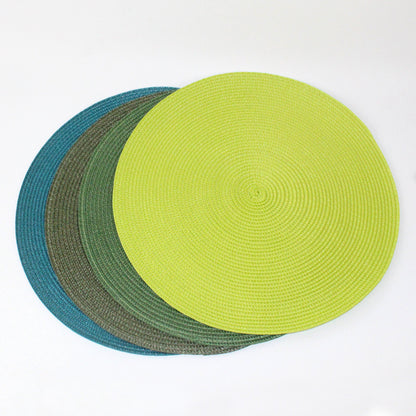 Pp environmental protection hand-woven placemat European and American popular heat insulation mat decorative mat solid color explosion multi-color optional table mat. - image 2