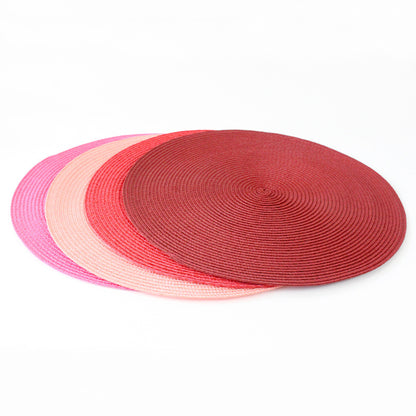 Pp environmental protection hand-woven placemat European and American popular heat insulation mat decorative mat solid color explosion multi-color optional table mat. - image 3
