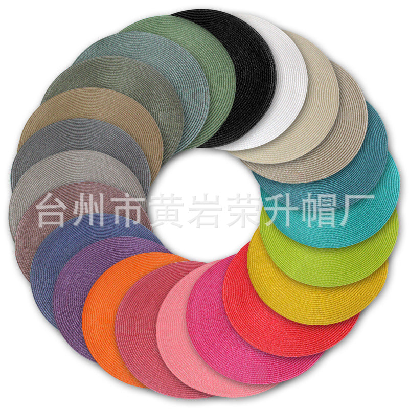 Pp environmental protection hand-woven placemat European and American popular heat insulation mat decorative mat solid color explosion multi-color optional table mat. - image 4