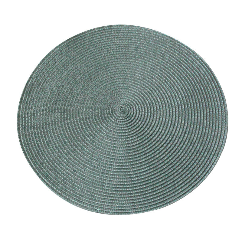 Pp environmental protection hand-woven placemat European and American popular heat insulation mat decorative mat solid color explosion multi-color optional table mat. - image 5