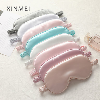New Double-Sided Imitation Silk Light-Blocking Eye Mask for Sleep, Elastic Travel Nap Eye Mask, Printed Aviation Eye Mask Wholesale - image 1