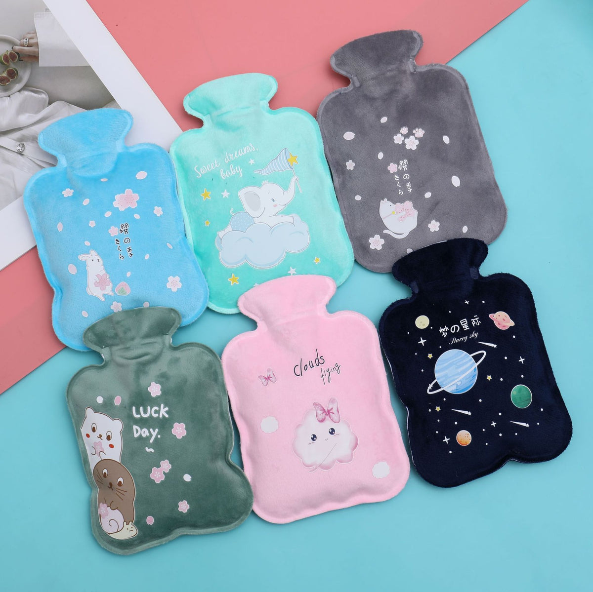 Plush Water-Filled Hot Water Bottle, Cartoon Mini Super Plush Warm Water Bag, Portable Water-Filled Hand Warmer for Student Dormitories, Manufacturer - image 1