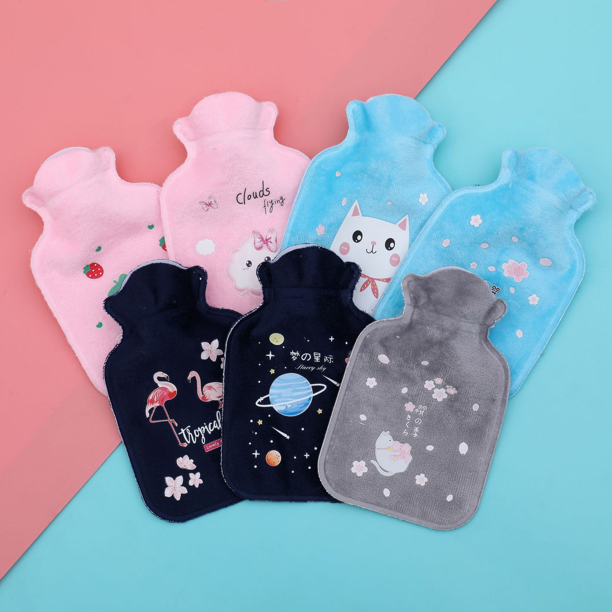 Plush Water-Filled Hot Water Bottle, Cartoon Mini Super Plush Warm Water Bag, Portable Water-Filled Hand Warmer for Student Dormitories, Manufacturer - image 4