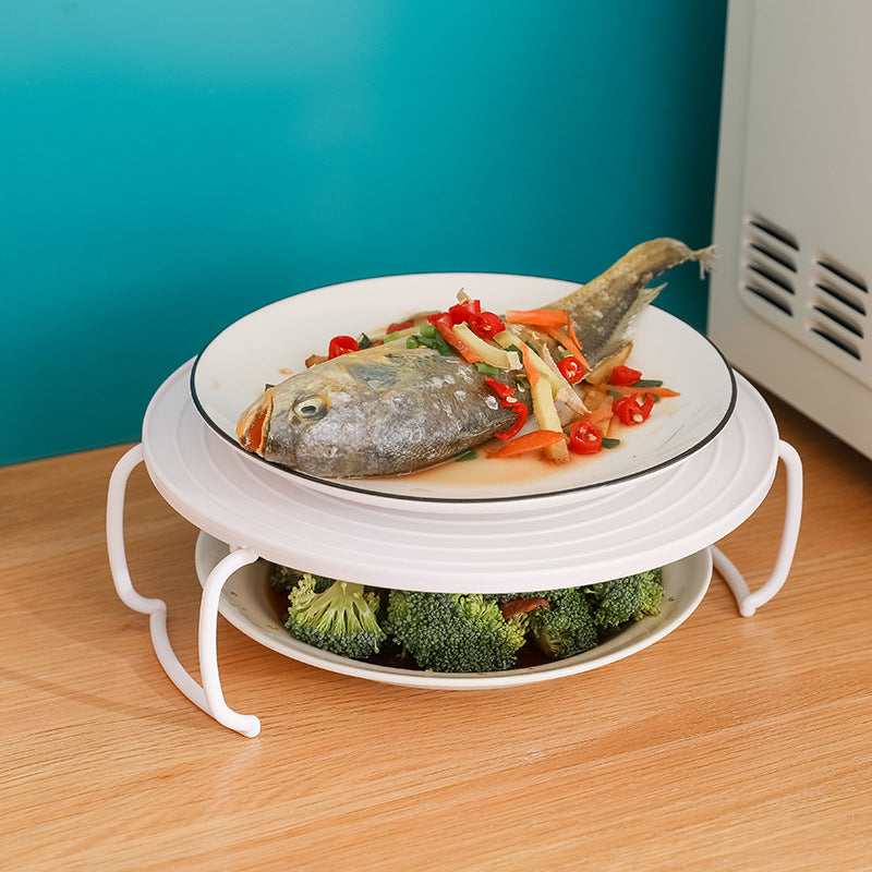 Multi-function microwave oven heating layered steaming rack tray rack double-layer insulation plate storage rack pot mat in stock wholesale - image 4