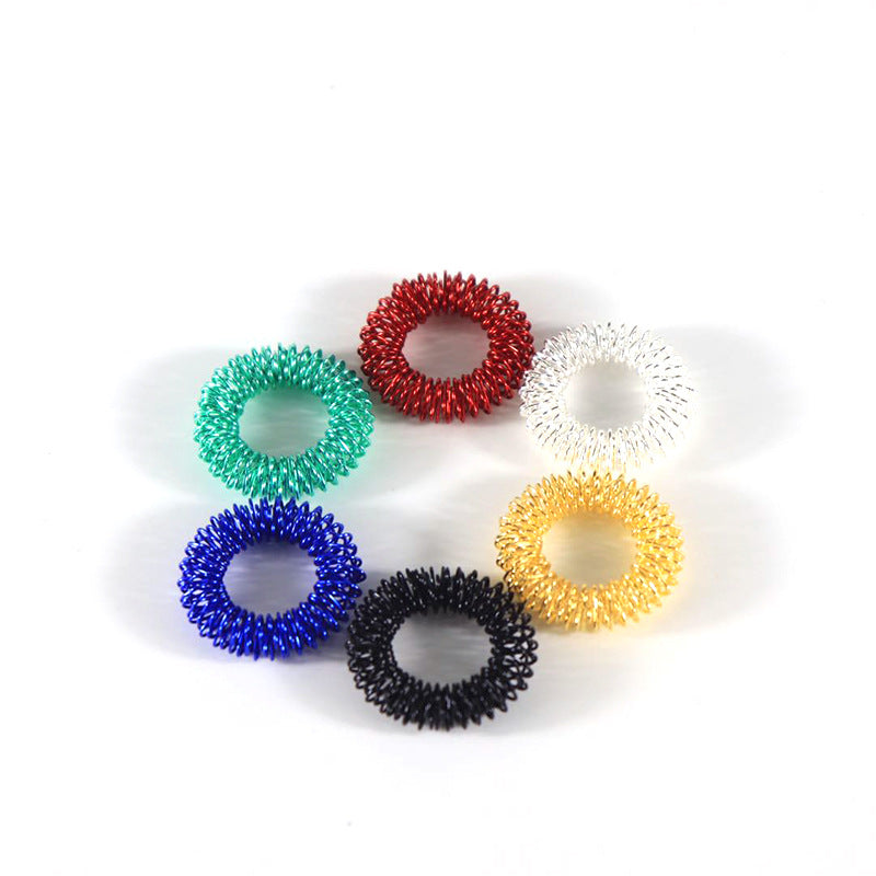 Mini Spring Decompression Finger Massage Ring Finger Massager Mini Spring Decompression Ring Massage Ring - image 2