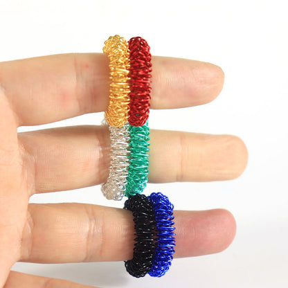Mini Spring Decompression Finger Massage Ring Finger Massager Mini Spring Decompression Ring Massage Ring - image 3