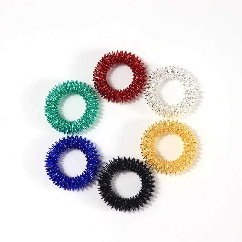 Mini Spring Decompression Finger Massage Ring Finger Massager Mini Spring Decompression Ring Massage Ring - image 5