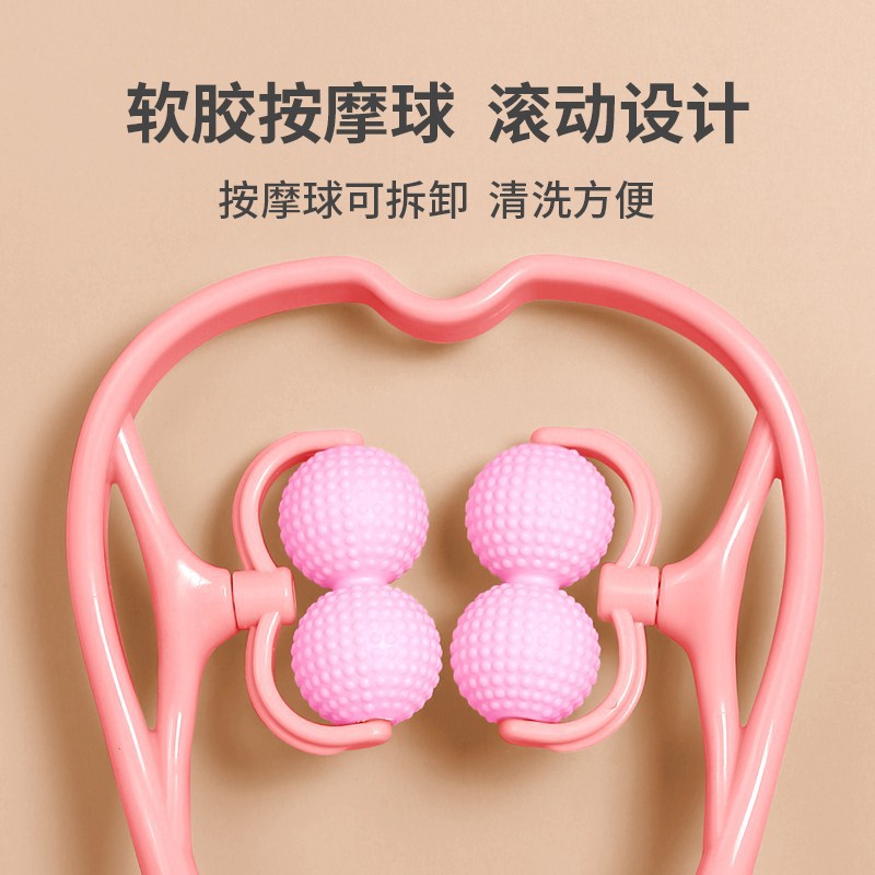 Manual cervical vertebra massage clip handheld clip neck shoulder cervical vertebra massager roller kneading neck office neck clip - image 3