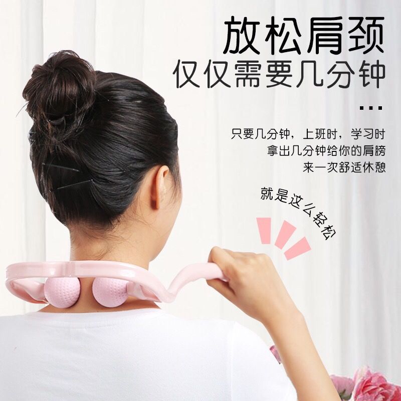 Manual cervical vertebra massage clip handheld clip neck shoulder cervical vertebra massager roller kneading neck office neck clip - image 4